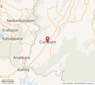 Map of Cumbum, Tamil Nadu