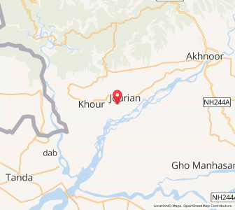 Map of Dadora, Kashmir