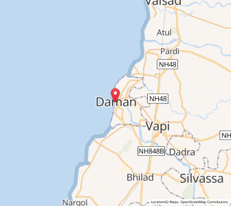 Map of Daman, Daman and Diu