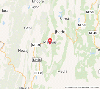 Map of Damana, Rajasthan