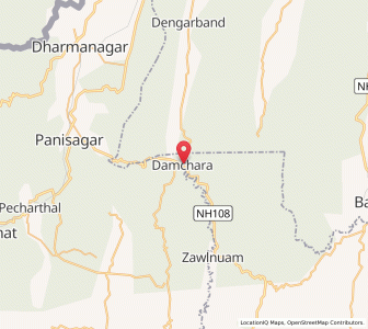 Map of Damchara, Tripura
