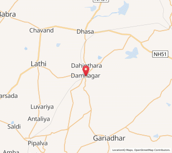 Map of Damnagar, Gujarat