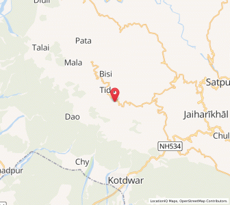 Map of Dangu, Uttarakhand