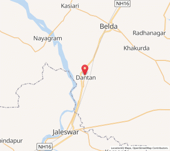 Map of Dantan, West Bengal