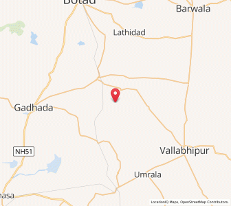 Map of Dared, Gujarat
