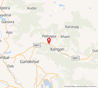 Map of Dargah Tiyungu, Kashmir