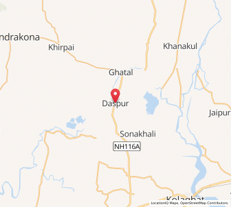 Map of Daspur, West Bengal