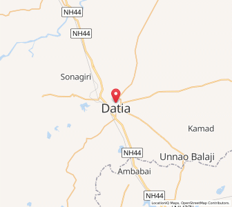 Map of Datia, Madhya Pradesh