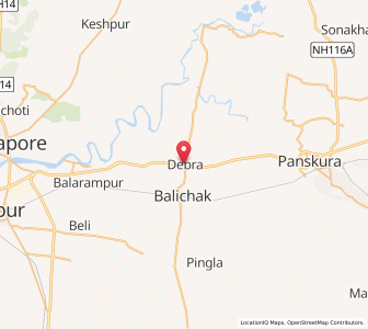 Map of Debra, West Bengal