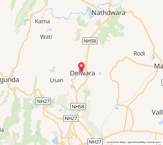 Map of Delwara, Rajasthan
