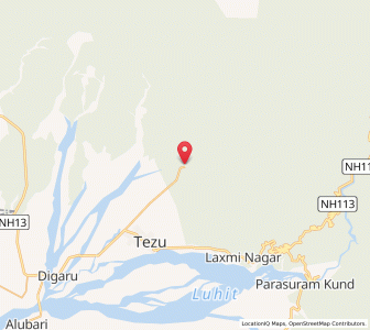 Map of Dening, Arunachal Pradesh
