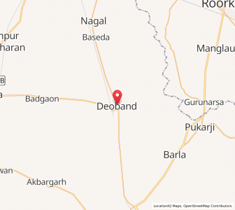 Map of Deoband, Uttar Pradesh