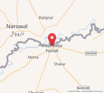 Map of Dera Nanak, Punjab