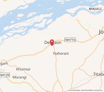 Map of Dergaon, Assam