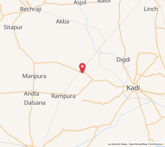 Map of Detroj, Gujarat
