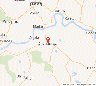 Map of Devadurga, Karnataka