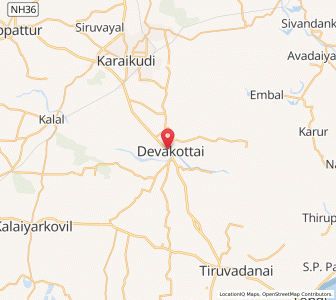 Map of Devakottai, Tamil Nadu