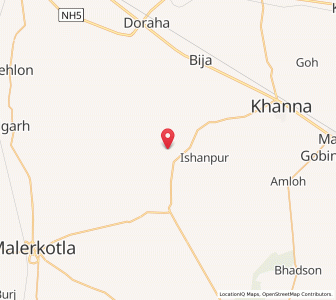 Map of Dewa Mander, Punjab