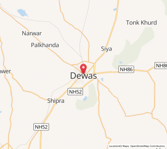 Map of Dewas, Madhya Pradesh