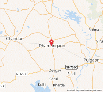 Map of Dhamangaon, Maharashtra