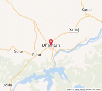 Map of Dhamtari, Chhattisgarh