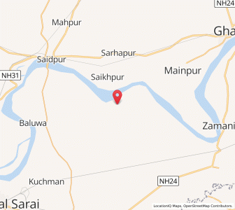 Map of Dhanapur, Uttar Pradesh