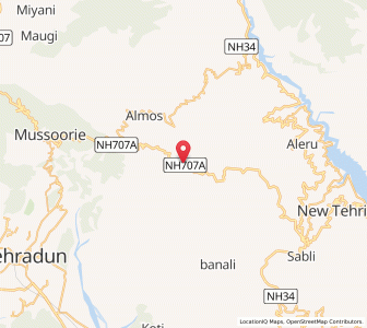 Map of Dhanaulti, Uttarakhand