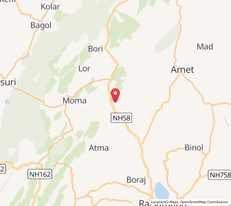 Map of Dhanin, Rajasthan