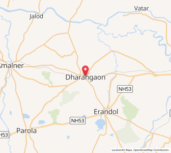 Map of Dharangaon, Maharashtra