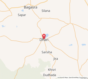 Map of Dhari, Gujarat