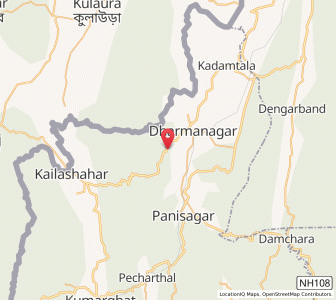 Map of Dharmaragar, Tripura