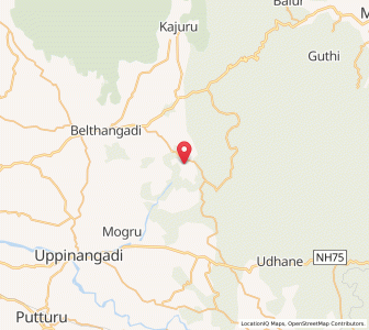 Map of Dharmastala, Karnataka