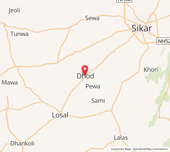 Map of Dhod, Rajasthan
