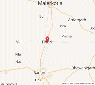 Map of Dhuri, Punjab