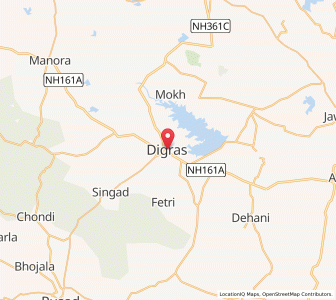 Map of Digras, Maharashtra