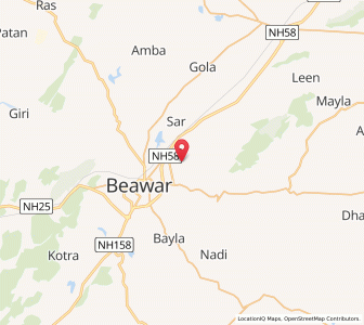 Map of Dilwara, Rajasthan