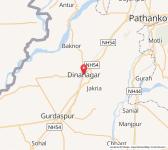 Map of Dinanagar, Punjab