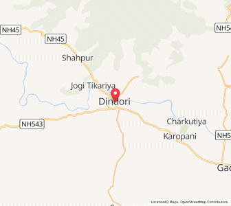 Map of Dindori, Madhya Pradesh