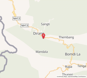 Map of Dirang, Arunachal Pradesh