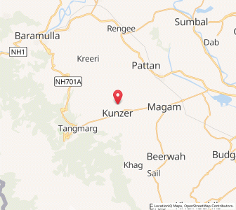 Map of Diubug, Kashmir