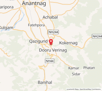 Map of Doru, Kashmir