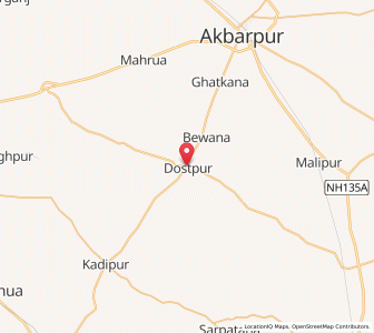 Map of Dostpur, Uttar Pradesh