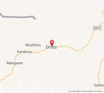 Map of Dras, Kashmir