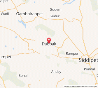 Map of Dubak, Andhra Pradesh