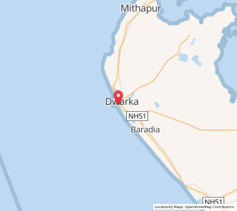 Map of Dwarka, Gujarat