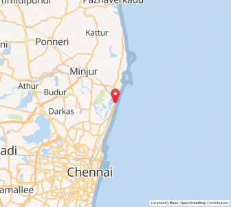 Map of Ennur, Tamil Nadu