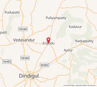 Map of Eriyodu, Tamil Nadu