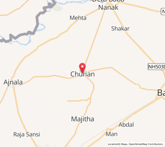Map of Fatehgarh Churian, Punjab