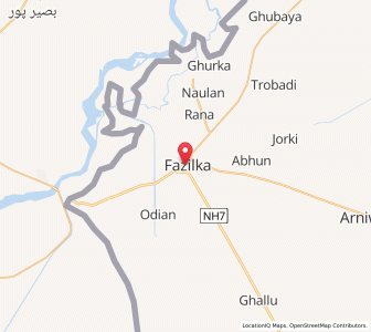 Map of Fazilka, Punjab