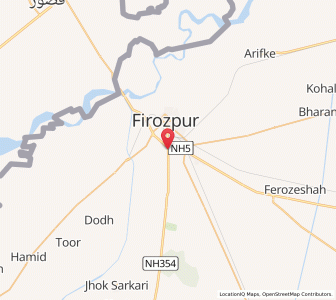 Map of Firozpur, Punjab